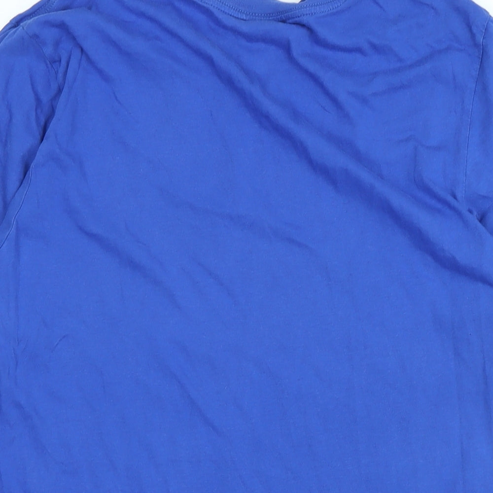 Nike Mens Blue Cotton T-Shirt Size M Crew Neck - Logo - NIKE