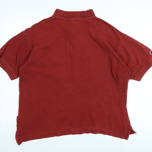 Donnay Mens Red Cotton Polo Size M Collared - Logo