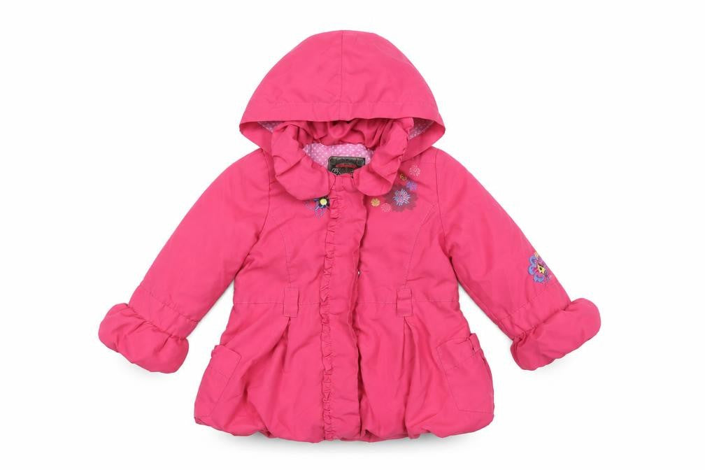 Catimini Girls Pink Floral Jacket Coat Size 2 Years Zip