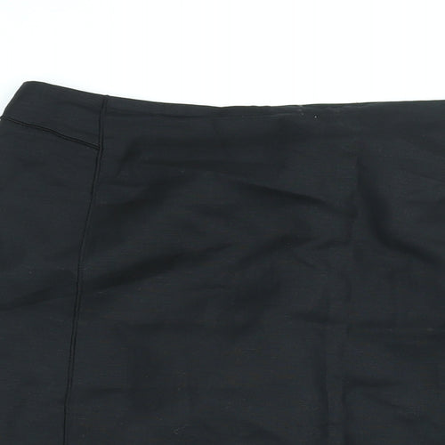 Harve Benard Womens Black Linen Straight & Pencil Skirt Size 14 Zip