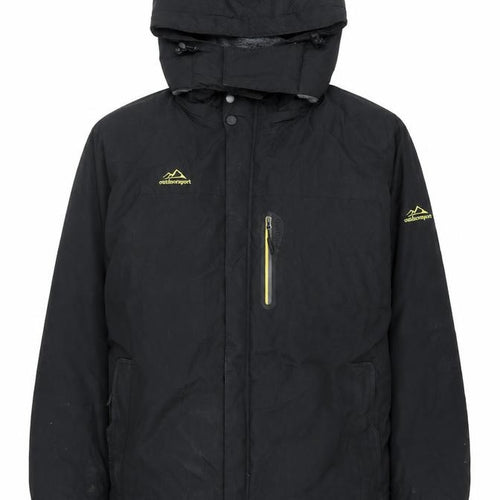 Outdoor Sport Mens Black Rain Coat Coat Size L Zip