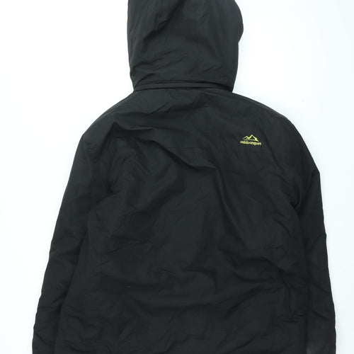 Outdoor Sport Mens Black Rain Coat Coat Size L Zip