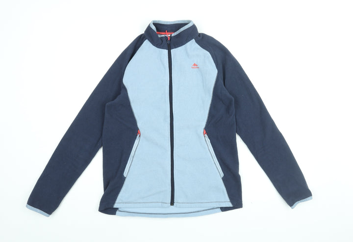 DECATHLON Girls Blue Polyester Full Zip Sweatshirt Size 14-15 Years Zip