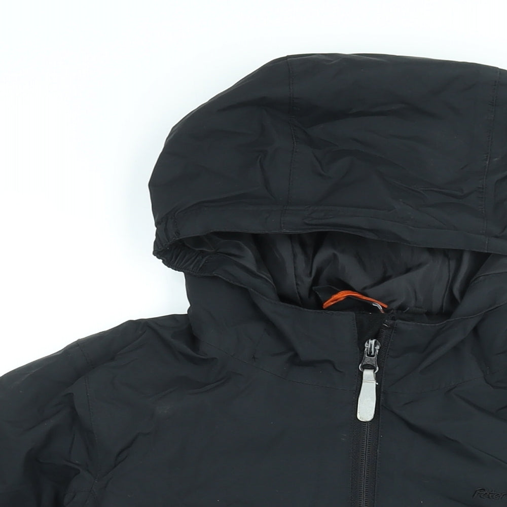 Peter Storm Boys Black Rain Coat Coat Size 9-10 Years Zip