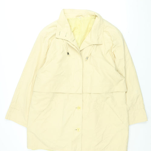 C&A Womens Beige Overcoat Coat Size 14 Button