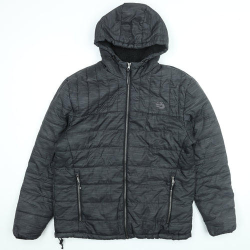 New Balance Mens Black Puffer Jacket Coat Size M Zip