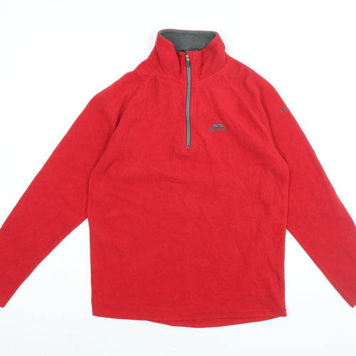Trespass Womens Red Polyester Pullover Sweatshirt Size XS Zip