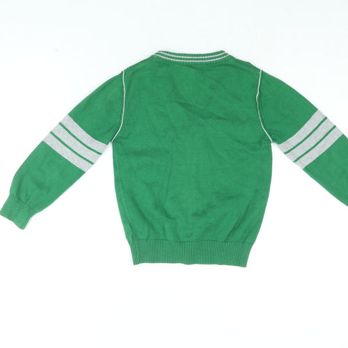 Duffer of St. George Boys Green V-Neck Cotton Cardigan Jumper Size 5-6 Years Button - 84 St George By Duffer