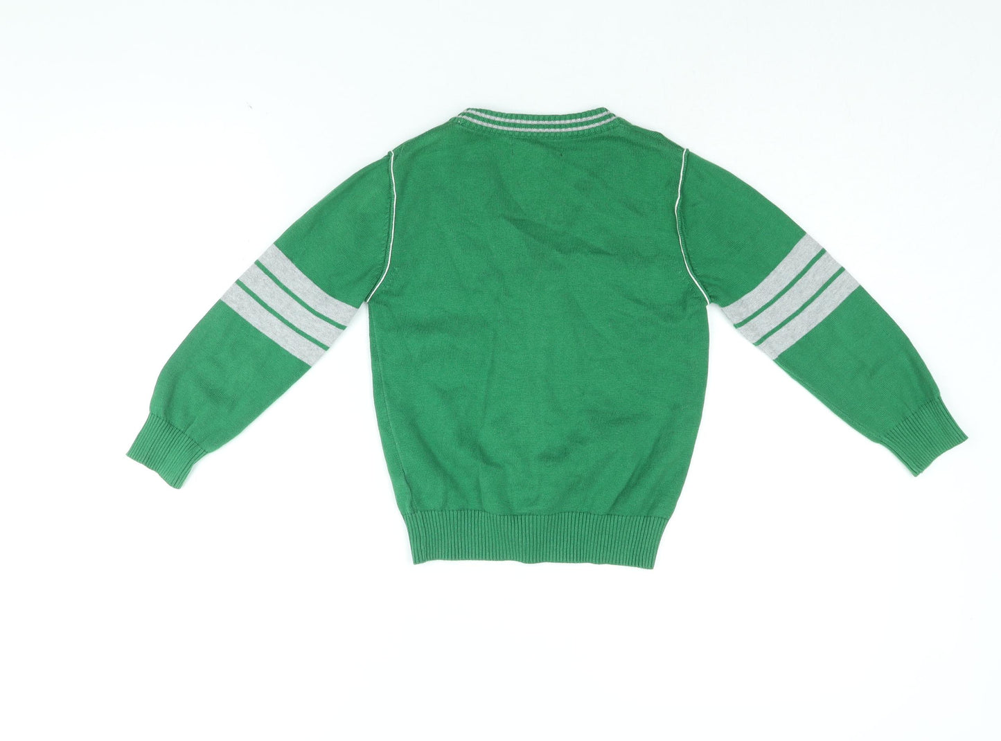 Duffer of St. George Boys Green V-Neck Cotton Cardigan Jumper Size 5-6 Years Button - 84 St George By Duffer