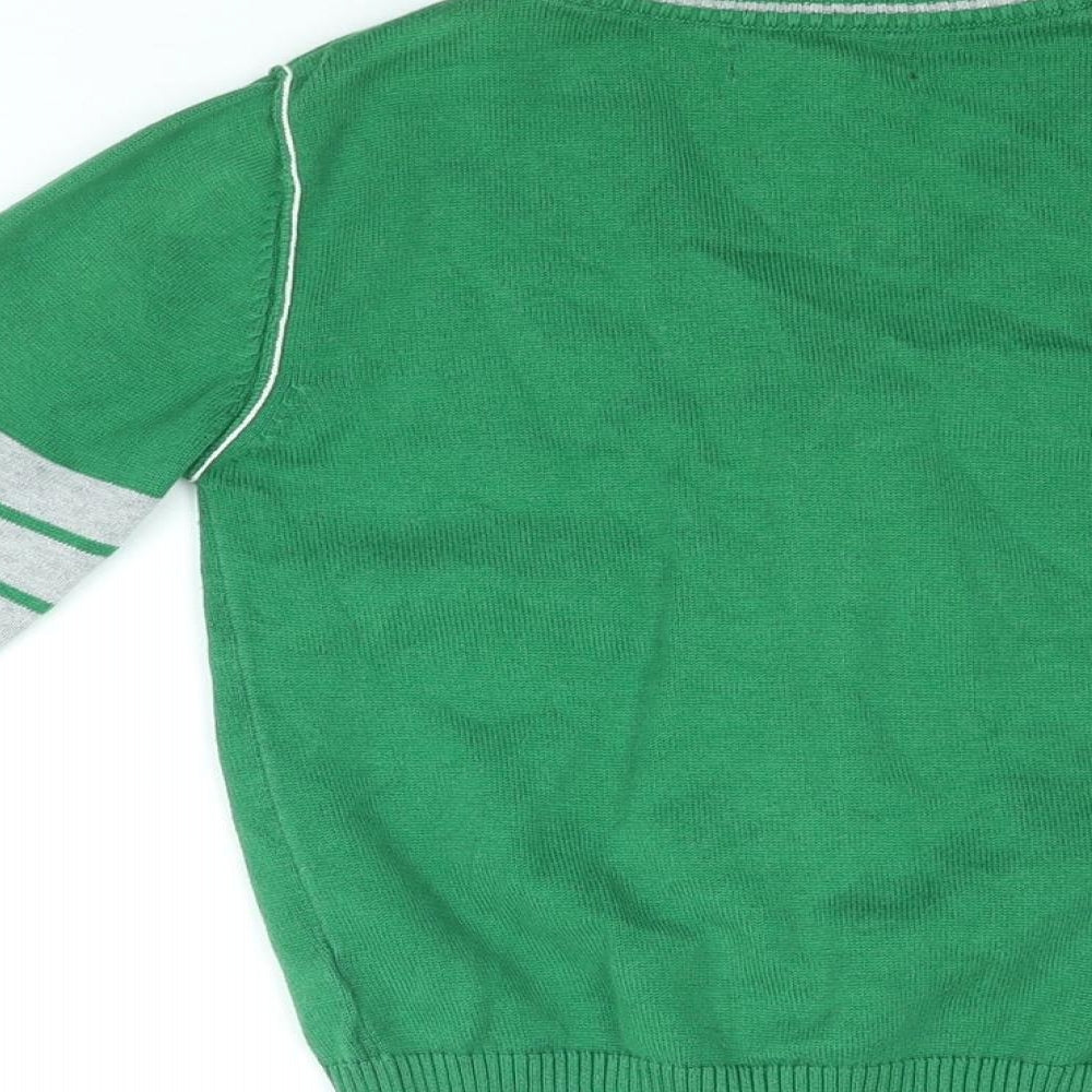 Duffer of St. George Boys Green V-Neck Cotton Cardigan Jumper Size 5-6 Years Button - 84 St George By Duffer