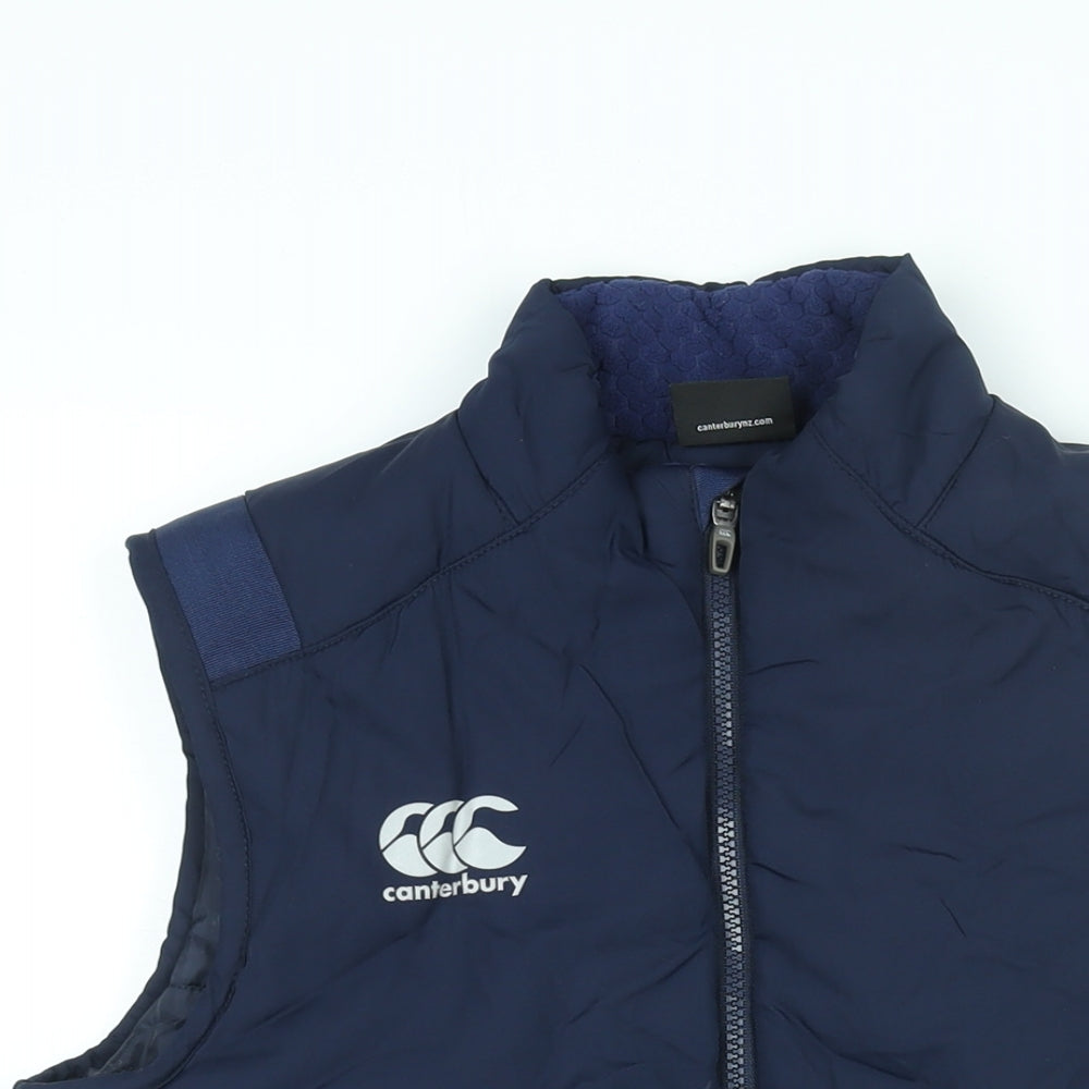 Canterbury Mens Blue Gilet Coat Size XS Zip