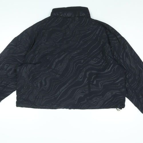 Fabletics Womens Black Geometric Jacket Coat Size XL Zip