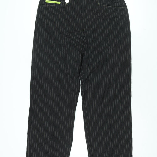 Stromberg Mens Black Striped Polyester Dress Pants Trousers Size 34 in L31 in Regular Zip