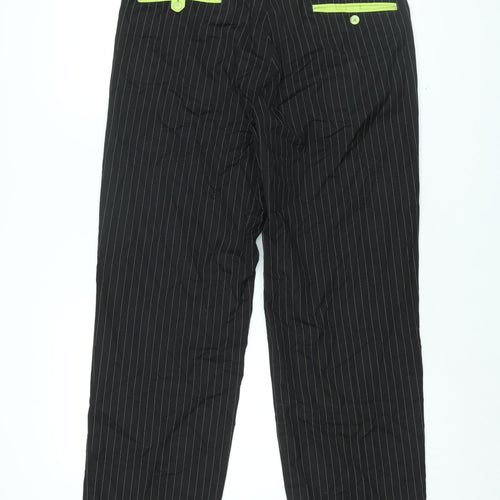 Stromberg Mens Black Striped Polyester Dress Pants Trousers Size 34 in L31 in Regular Zip