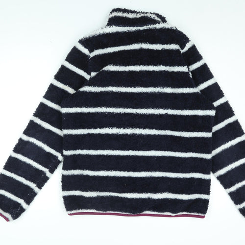 Mountain Warehouse Womens Blue Striped Polyester Pullover Sweatshirt Size 14 Zip