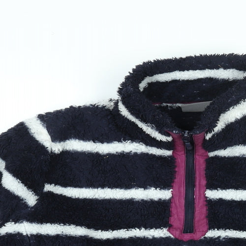 Mountain Warehouse Womens Blue Striped Polyester Pullover Sweatshirt Size 14 Zip