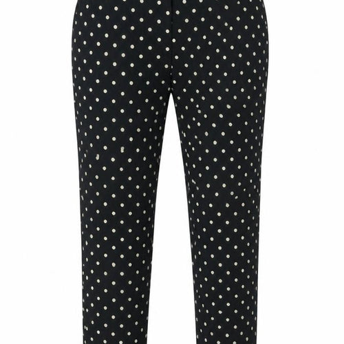 Mango Womens Black Polka Dot Viscose Trousers Size 12 L28.5 in Regular Zip