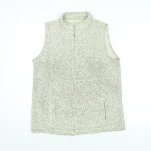 EWM Womens Beige Gilet Jacket Size 14 Zip - Size 14-16