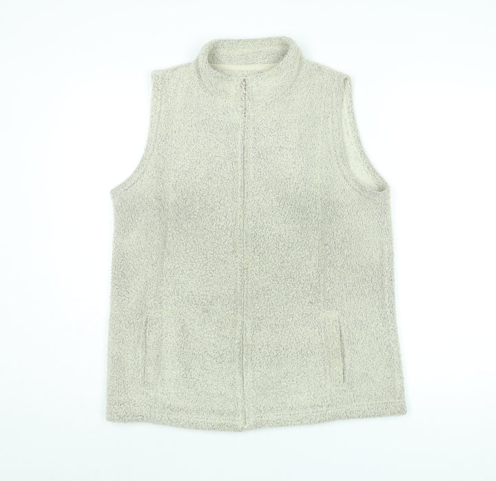 EWM Womens Beige Gilet Jacket Size 14 Zip - Size 14-16