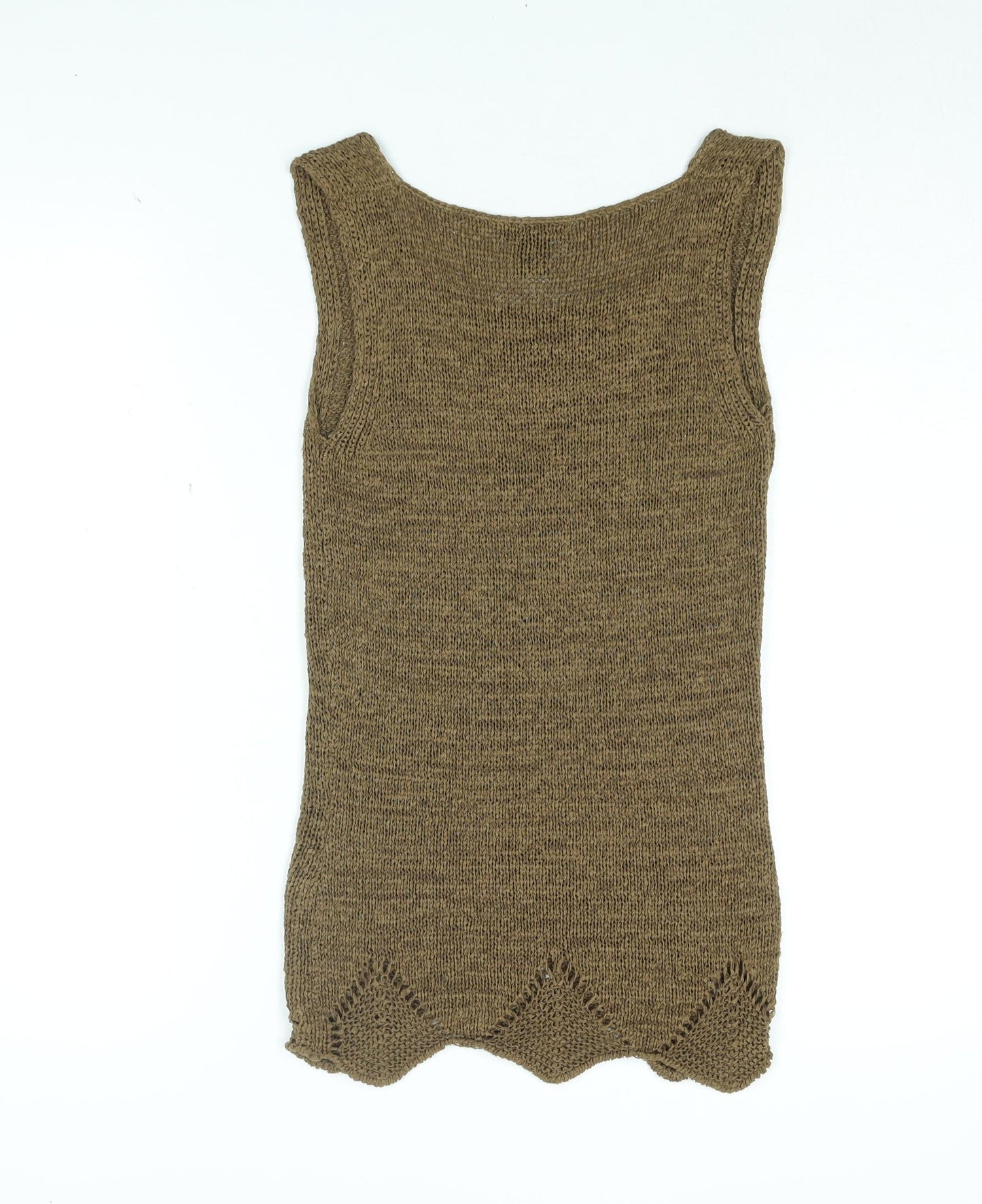 Bisou Jeans Womens Brown Acrylic Basic T-Shirt Size S Round Neck