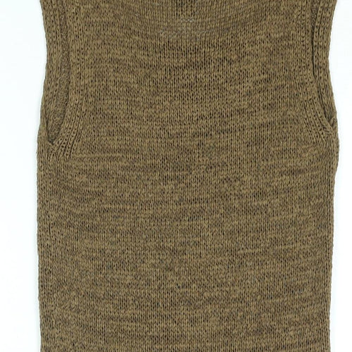 Bisou Jeans Womens Brown Acrylic Basic T-Shirt Size S Round Neck