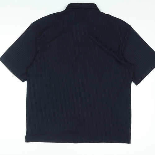 Liverpool FC Mens Blue Cotton Button-Up Size M Collared Button