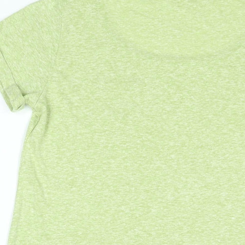 White Stuff Womens Green Polyester Basic T-Shirt Size 14 Round Neck