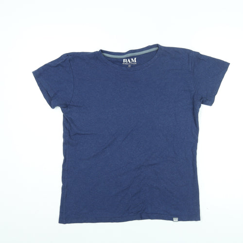 Bamboo Clothing Womens Blue Viscose Basic T-Shirt Size M Round Neck