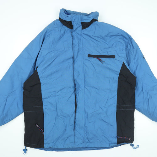 Cotton Traders Mens Blue Rain Coat Coat Size L Zip