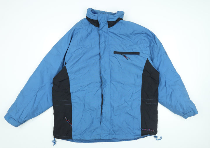 Cotton Traders Mens Blue Rain Coat Coat Size L Zip