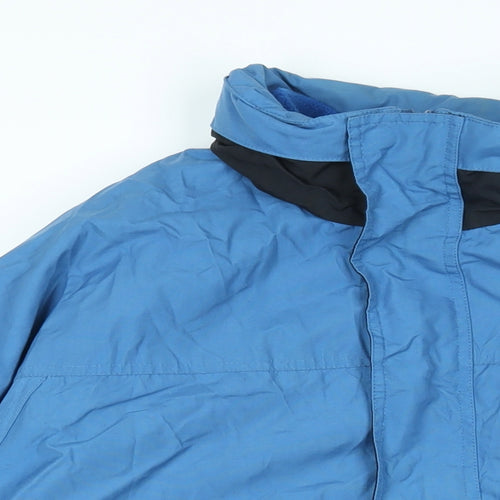 Cotton Traders Mens Blue Rain Coat Coat Size L Zip