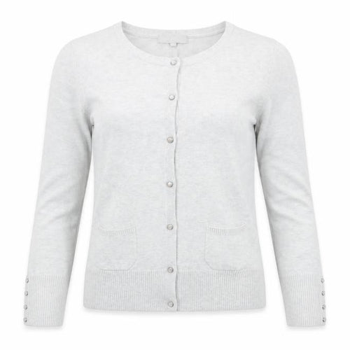 Red Herring Womens Grey Round Neck Cotton Cardigan Jumper Size 10