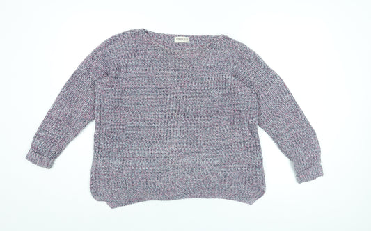 Marks and Spencer Womens Purple Round Neck Cotton Pullover Jumper Size 12