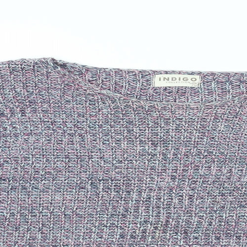 Marks and Spencer Womens Purple Round Neck Cotton Pullover Jumper Size 12