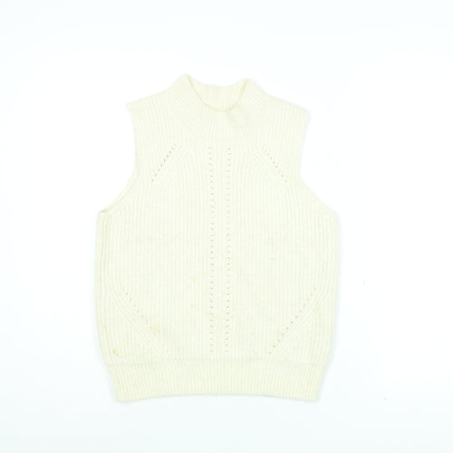 Scotch & Soda Womens White Round Neck Acrylic Pullover Jumper Size 12
