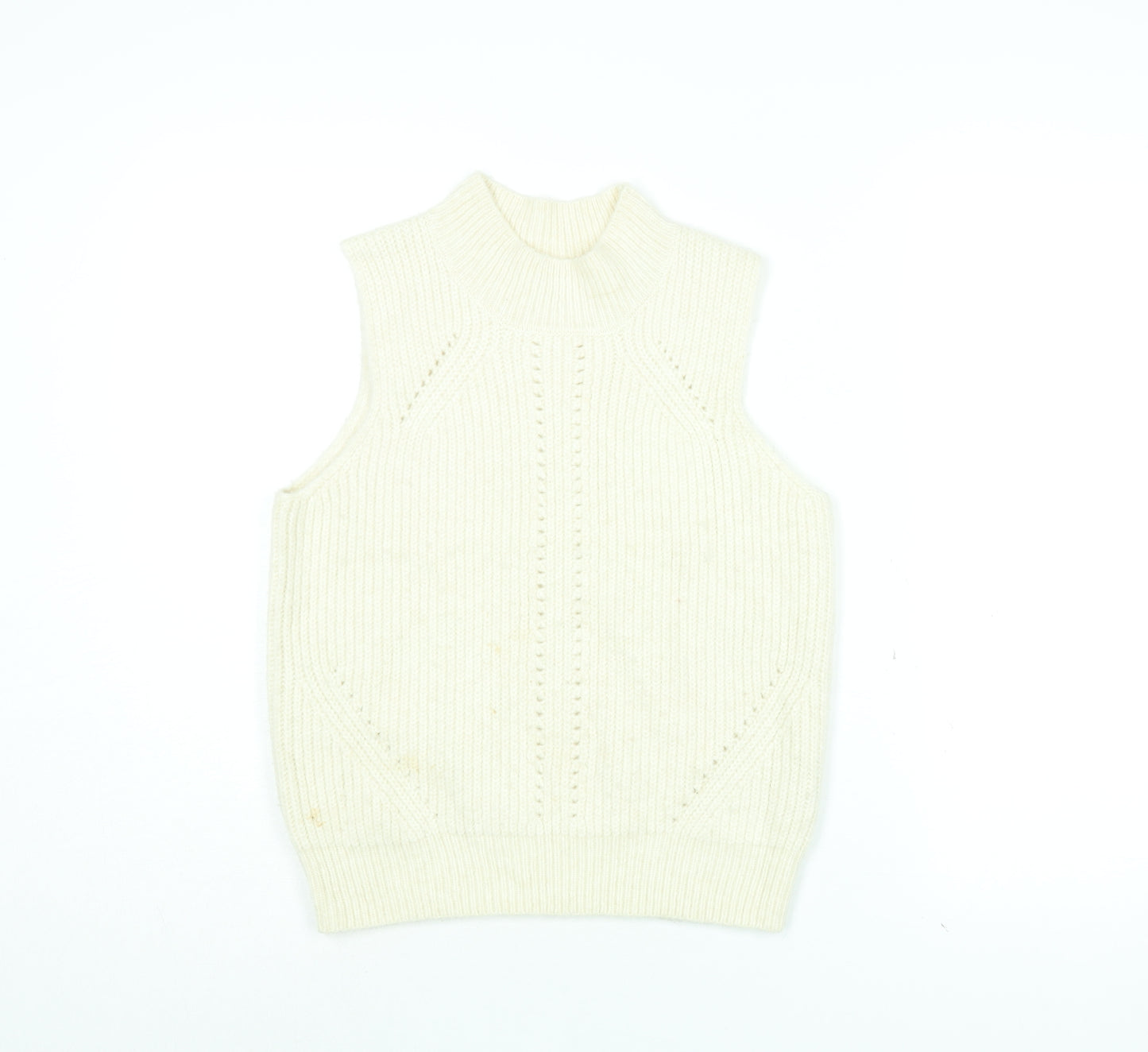 Scotch & Soda Womens White Round Neck Acrylic Pullover Jumper Size 12
