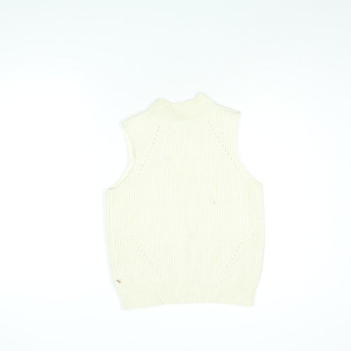 Scotch & Soda Womens White Round Neck Acrylic Pullover Jumper Size 12