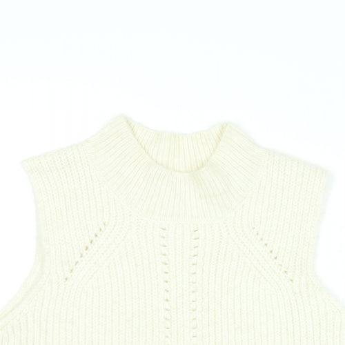 Scotch & Soda Womens White Round Neck Acrylic Pullover Jumper Size 12
