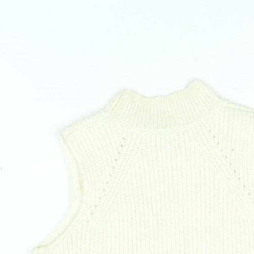Scotch & Soda Womens White Round Neck Acrylic Pullover Jumper Size 12