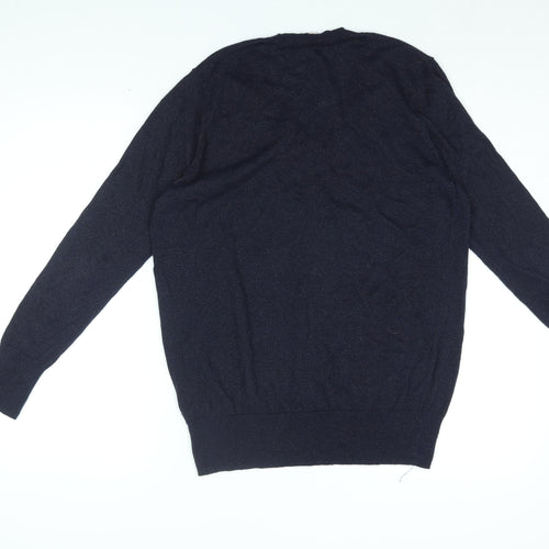 Gap Womens Blue V-Neck Cotton Pullover Jumper Size M