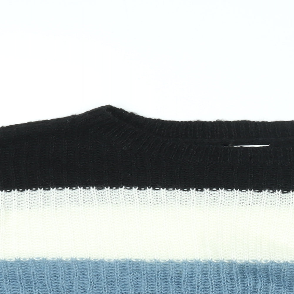 JDY Womens Multicoloured Round Neck Striped Acrylic Pullover Jumper Size L