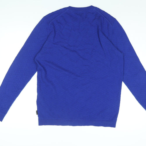 Ted Baker Mens Blue Round Neck Cotton Pullover Jumper Size L Long Sleeve