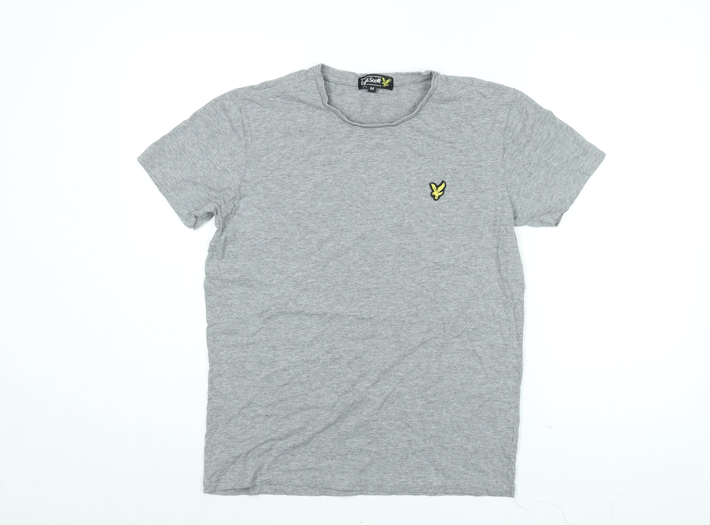 Lyle & Scott Mens Grey Cotton T-Shirt Size M Round Neck