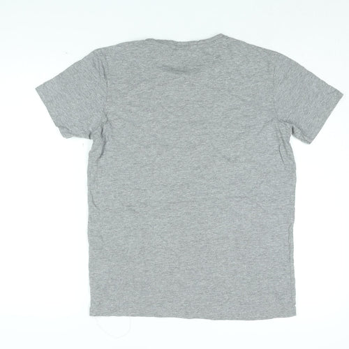 Lyle & Scott Mens Grey Cotton T-Shirt Size M Round Neck