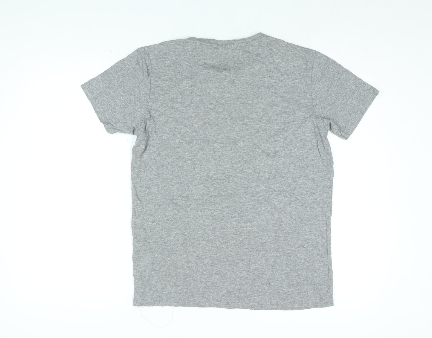 Lyle & Scott Mens Grey Cotton T-Shirt Size M Round Neck