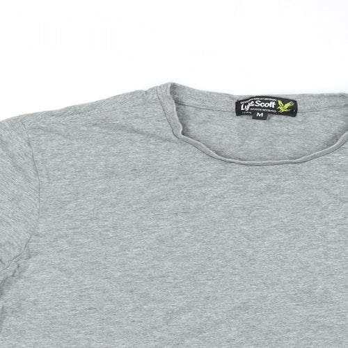 Lyle & Scott Mens Grey Cotton T-Shirt Size M Round Neck
