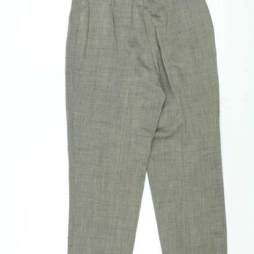 Principles Womens Brown Wool Trousers Size 14 L29.5 in Regular Zip
