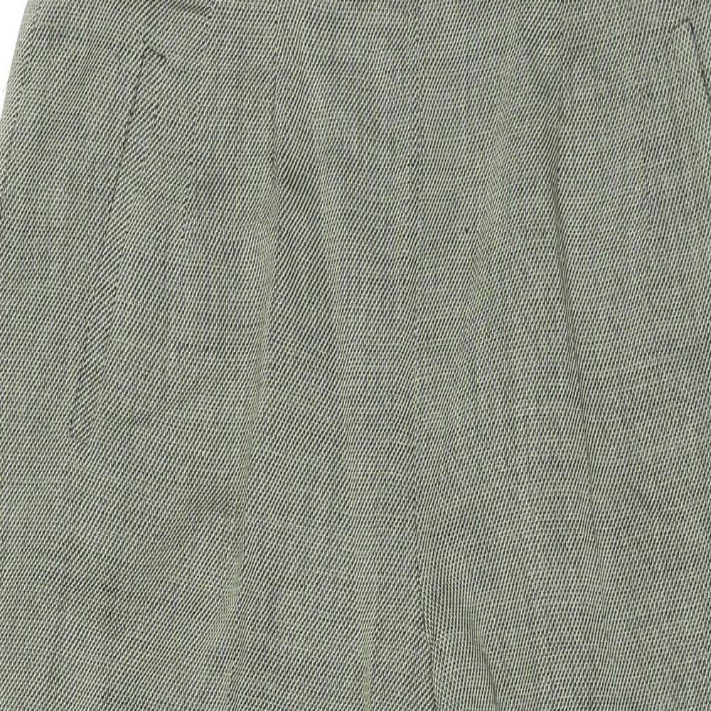 Principles Womens Brown Wool Trousers Size 14 L29.5 in Regular Zip