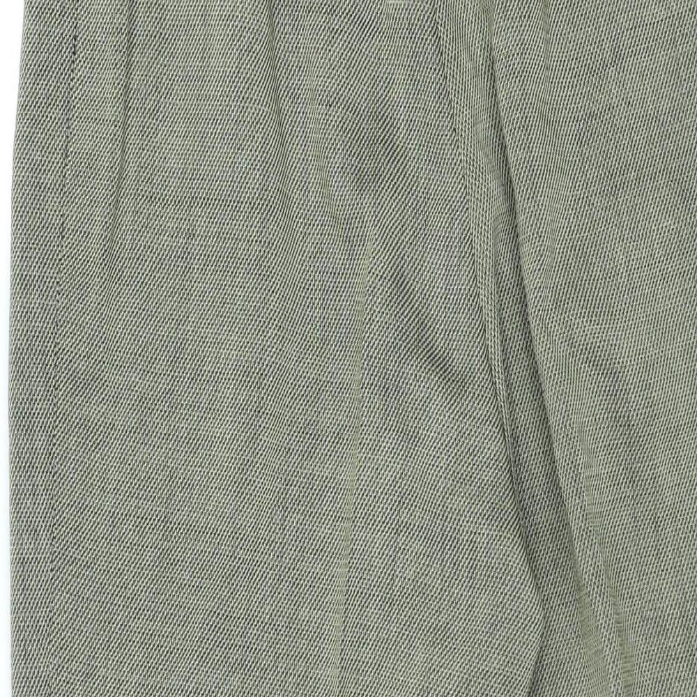 Principles Womens Brown Wool Trousers Size 14 L29.5 in Regular Zip