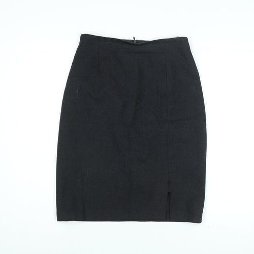 Verse Womens Black Wool Straight & Pencil Skirt Size 12 Zip